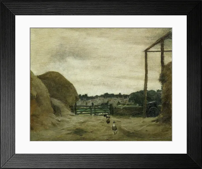 Framed Print : Burford from West Hall Hill, farmyard, 1916. Creator: Norman Garstin Framed Print : Burford from West Hall Hill, farmyard, 1916. Creator: Norman Garstin