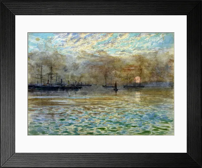 Framed Print : Winter morning, Wellington Harbour, c1900. Creator: James McLauchlan Nairn Framed Print : Winter morning, Wellington Harbour, c1900. Creator: James McLauchlan Nairn