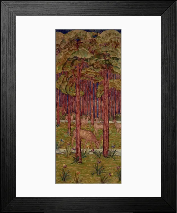 Framed Print : Embroidery, The Deer Forest, 1905. Creator: Jane Cory Framed Print : Embroidery, The Deer Forest, 1905. Creator: Jane Cory