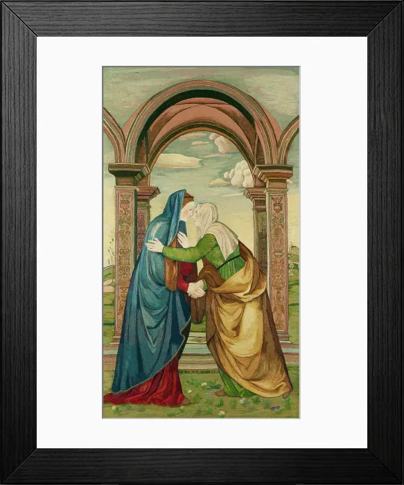 Framed Print : Embroidery, The Salutation, 1910. Creators: Jane Cory, Mariotto Albertinelli Framed Print : Embroidery, The Salutation, 1910. Creators: Jane Cory, Mariotto Albertinelli