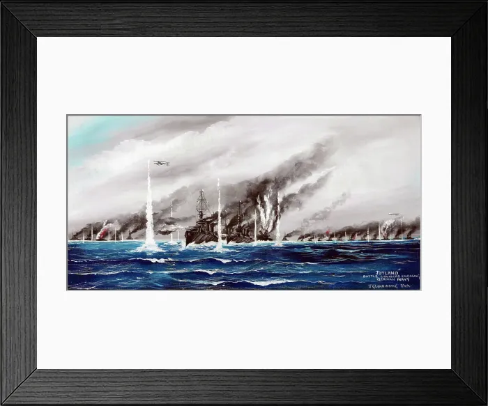 Framed Print : Jutland. Battle Cruisers Engaging German Navy, 1916. Creator: John Gibb Glendinning Framed Print : Jutland. Battle Cruisers Engaging German Navy, 1916. Creator: John Gibb Glendinning