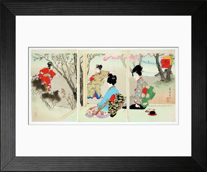 Framed Print : Bijin Junikagetsu (Beauties in the twelve months): March, 1898. Creator: Shuntei Miyagawa Framed Print : Bijin Junikagetsu (Beauties in the twelve months): March, 1898. Creator: Shuntei Miyagawa