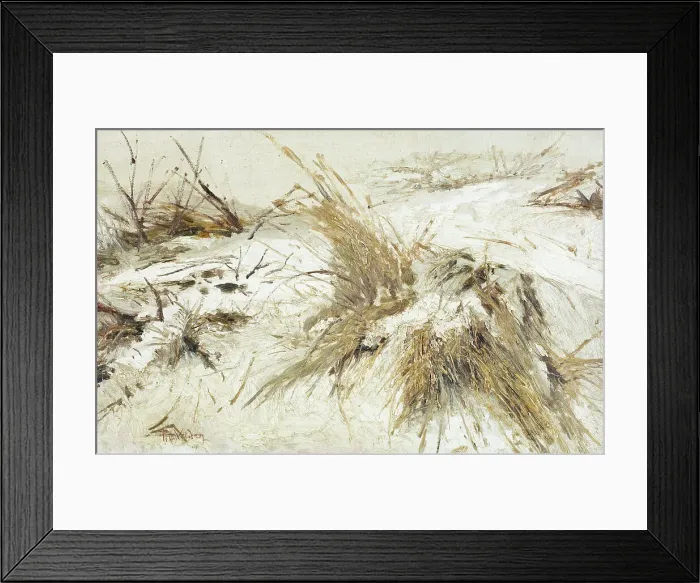 Framed Print : Snow on the sand dunes, c1889-90. Creator: Petrus van der Velden Framed Print : Snow on the sand dunes, c1889-90. Creator: Petrus van der Velden