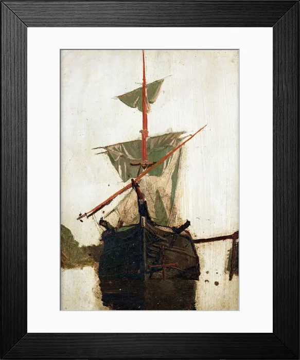 Framed Print : Sketch of a sailing ship no. 2, c1867-1870. Creator: Petrus van der Velden Framed Print : Sketch of a sailing ship no. 2, c1867-1870. Creator: Petrus van der Velden