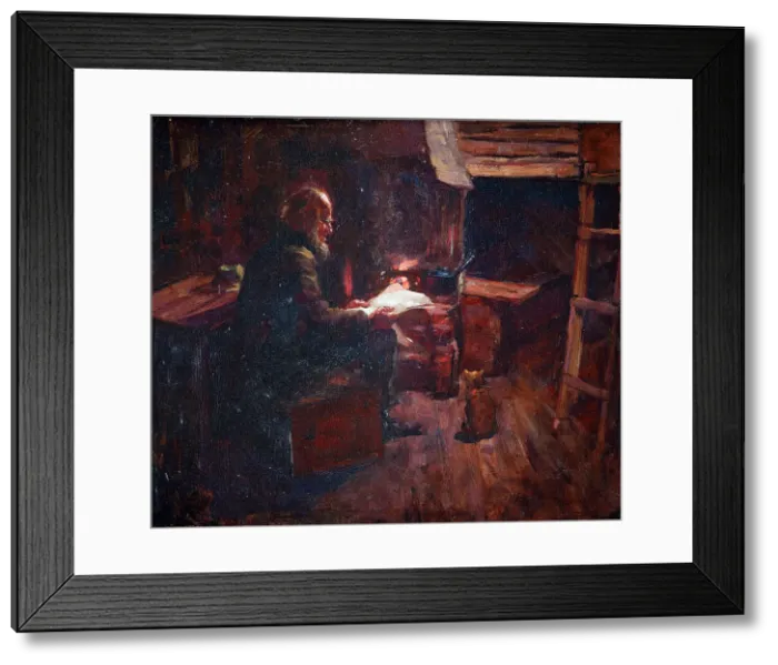 Framed Print : The hermit of Wellington harbour, 1904-1912. Creator: Petrus van der Velden Framed Print : The hermit of Wellington harbour, 1904-1912. Creator: Petrus van der Velden