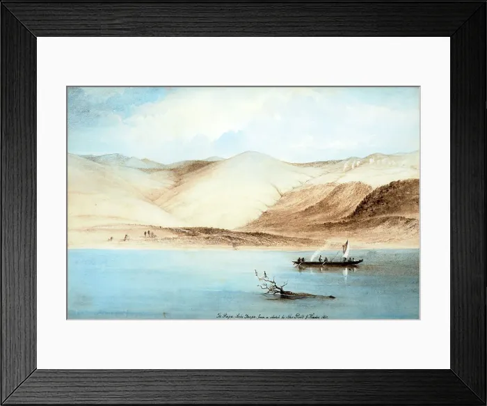Framed Print : Te Rapa, Lake Taupo, 1862. Creator: John Kinder Framed Print : Te Rapa, Lake Taupo, 1862. Creator: John Kinder