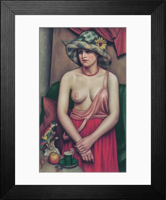 Framed Print : The straw hat, 1924. Creator: Mark Gertler Framed Print : The straw hat, 1924. Creator: Mark Gertler