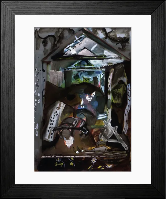 Framed Print : Barn interior, Dolaucothy, 1942. Creator: Frances Hodgkins