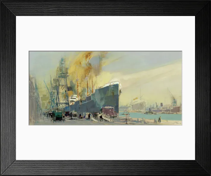 Framed Print : A scene in the Royal Albert Dock, London, 1929, 1929. Creator: William Walcot Framed Print : A scene in the Royal Albert Dock, London, 1929, 1929. Creator: William Walcot