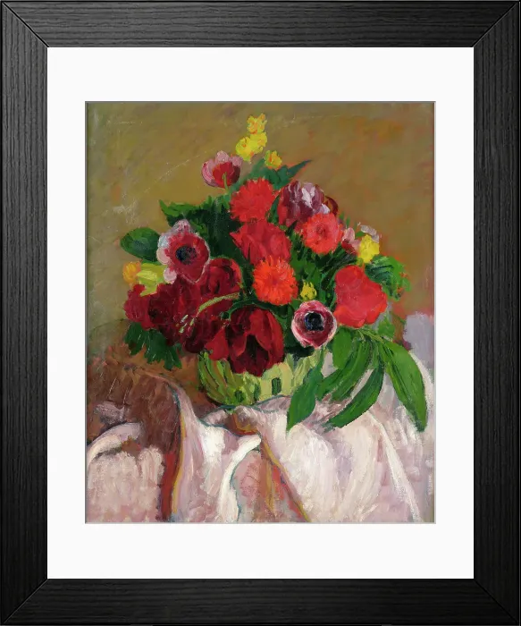 Framed Print : Mixed flowers on pink cloth, c1916. Creator: Roderic O'Conor Framed Print : Mixed flowers on pink cloth, c1916. Creator: Roderic O'Conor