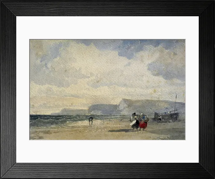 Framed Print : Figures on beach, c1840-1880. Creator: William Roxby Beverley Framed Print : Figures on beach, c1840-1880. Creator: William Roxby Beverley