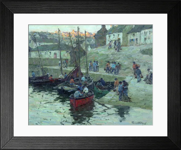 Framed Print : Fishermen at sundown, Audierne, Brittany, c1912. Creator: Terrick Williams Framed Print : Fishermen at sundown, Audierne, Brittany, c1912. Creator: Terrick Williams