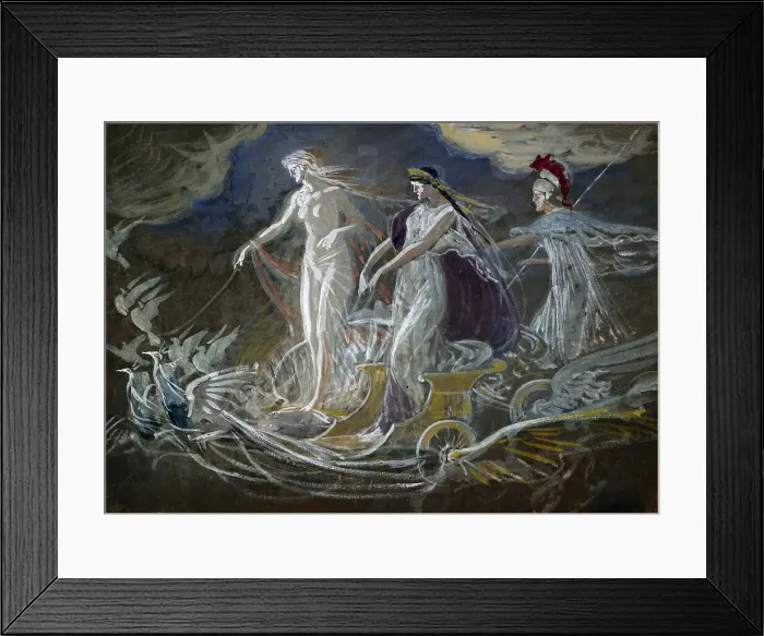 Framed Print : Three goddesses (allegorical study), late 19th century. Creator: Walter Crane Framed Print : Three goddesses (allegorical study), late 19th century. Creator: Walter Crane