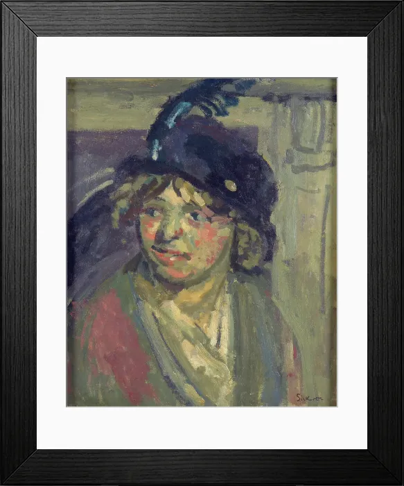 Framed Print : The blue hat, 1914. Creator: Walter Richard Sickert Framed Print : The blue hat, 1914. Creator: Walter Richard Sickert