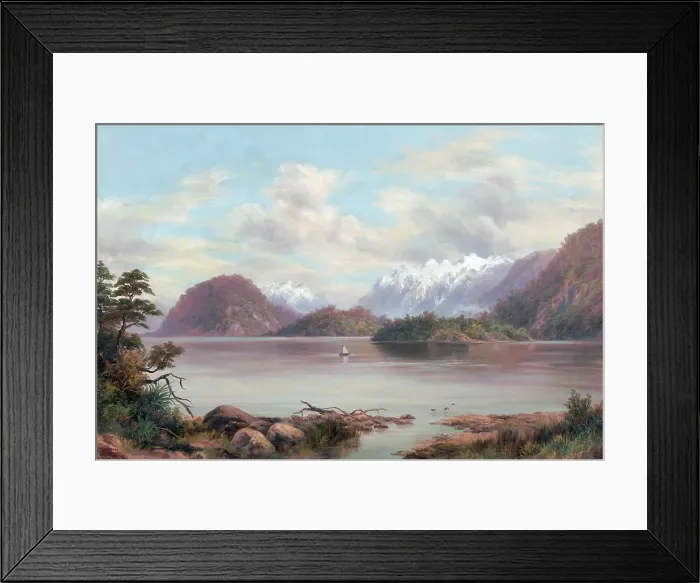 Framed Print : Lake Manapouri, c1900. Creator: William George Baker