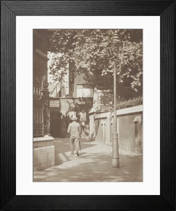 Framed Print : An embankment corner. From the album: Photograph album - London, 1920s. Creator: Harry Moult Framed Print : An embankment corner. From the album: Photograph album - London, 1920s. Creator: Harry Moult