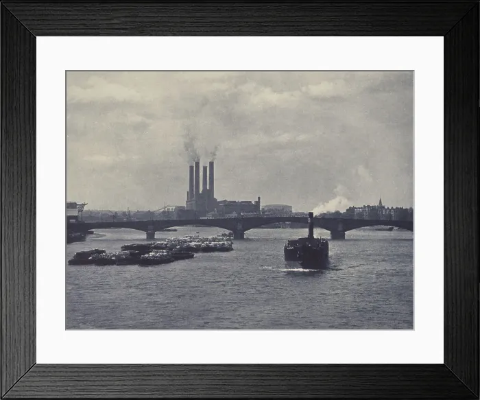 Framed Print : Wandsworth Bridge, Chelsea. From the album: Photograph album - London, 1920s. Creator: Harry Moult Framed Print : Wandsworth Bridge, Chelsea. From the album: Photograph album - London, 1920s. Creator: Harry Moult