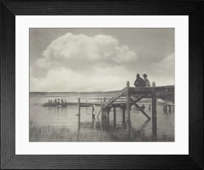 Framed Print : The fishermen's jetty, Rotorua. From the album: Camera Pictures of New Zealand, 1920s. Creator: Harry Moult Framed Print : The fishermen's jetty, Rotorua. From the album: Camera Pictures of New Zealand, 1920s. Creator: Harry Moult