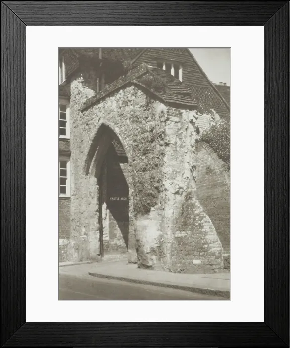 Framed Print : Castle arch, Guildford, Surrey. From the album: Photograph album - England, 1920s. Creator: Harry Moult Framed Print : Castle arch, Guildford, Surrey. From the album: Photograph album - England, 1920s. Creator: Harry Moult