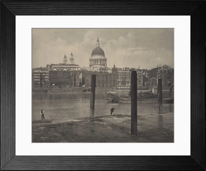 Framed Print : St Pauls from Bankside, 1920s. Creator: Harry Moult Framed Print : St Pauls from Bankside, 1920s. Creator: Harry Moult