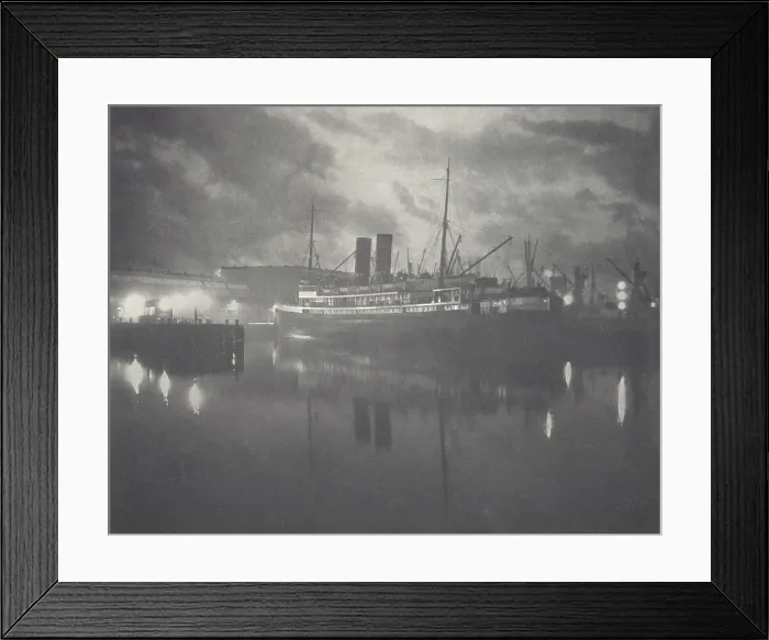 Framed Print : The night mail, Wellington Harbour. From the album: Camera Pictures of New Zealand, 1920s. Creator: Harry Moult Framed Print : The night mail, Wellington Harbour. From the album: Camera Pictures of New Zealand, 1920s. Creator: Harry Moult