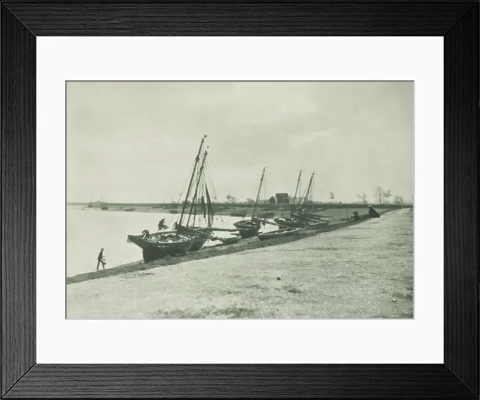 Framed Print : [Boats on beach]. From the album: Photograph album - England, 1920s. Creator: Harry Moult