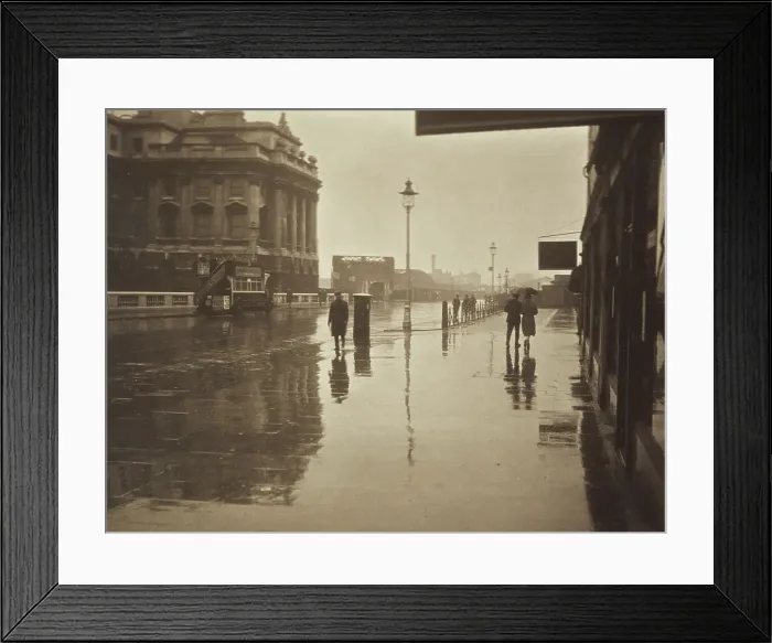 Framed Print : A wet day in Wellington Street. From the album: Photograph album - London, 1920s. Creator: Harry Moult Framed Print : A wet day in Wellington Street. From the album: Photograph album - London, 1920s. Creator: Harry Moult