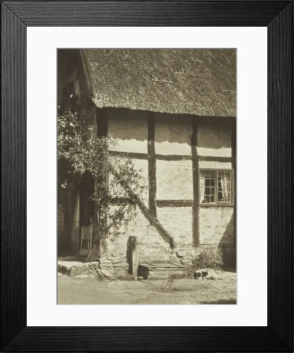 Framed Print : A corner of Ann Hathaway's cottage, Shottery. From the album: Photograph album - England, 1920s. Creator: Harry Moult Framed Print : A corner of Ann Hathaway's cottage, Shottery. From the album: Photograph album - England, 1920s. Creator: Harry Moult