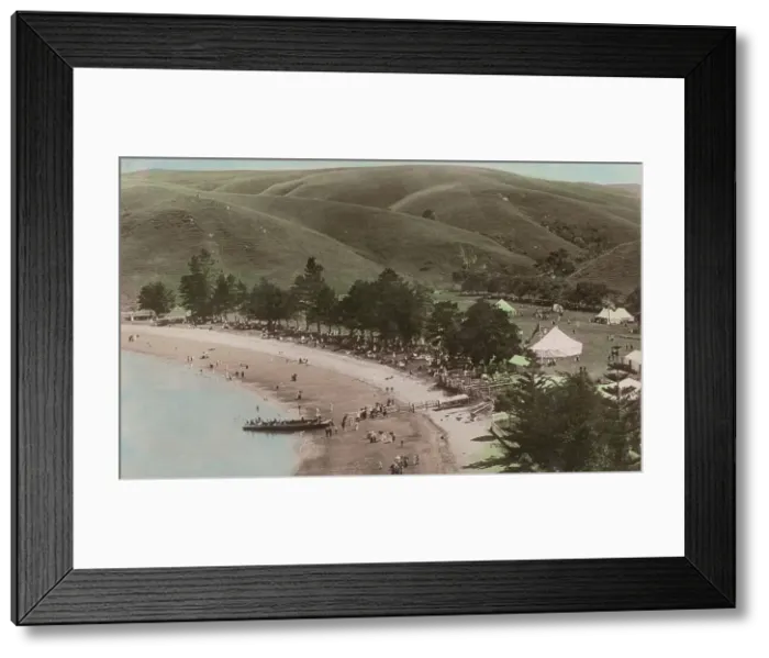 Framed Print : Home Bay, Motutapu, near Auckland, c1910. Creator: Henry Winkelmann Framed Print : Home Bay, Motutapu, near Auckland, c1910. Creator: Henry Winkelmann