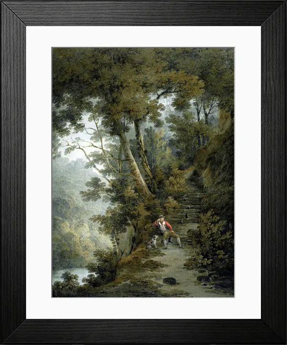 Framed Print : A scene in the woods at Bolton Abbey, Yorkshire, c 1800-1820. Creator: James Bourne Framed Print : A scene in the woods at Bolton Abbey, Yorkshire, c 1800-1820. Creator: James Bourne
