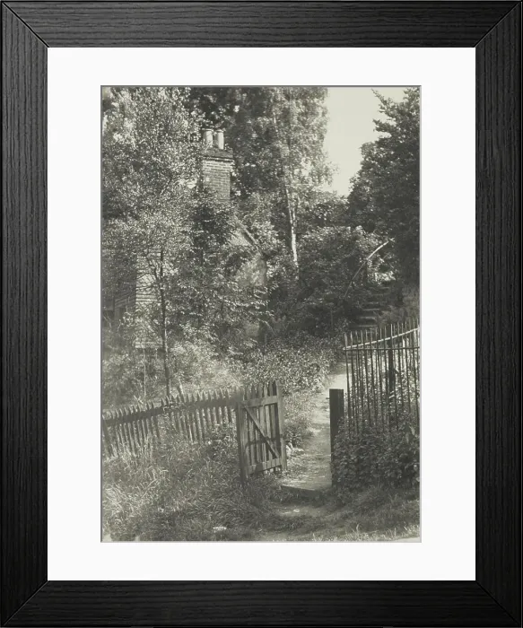 Framed Print : The garden gate. From the album: Photograph album - England, 1920s. Creator: Harry Moult Framed Print : The garden gate. From the album: Photograph album - England, 1920s. Creator: Harry Moult