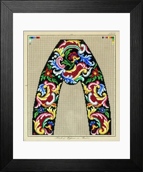Framed Print : Needlework pattern, c1870-1900. Creator: Hertz & Wegener