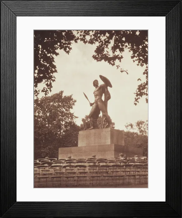 Framed Print : [Statue in park]. From the album: Photograph album - London, 1920s. Creator: Harry Moult