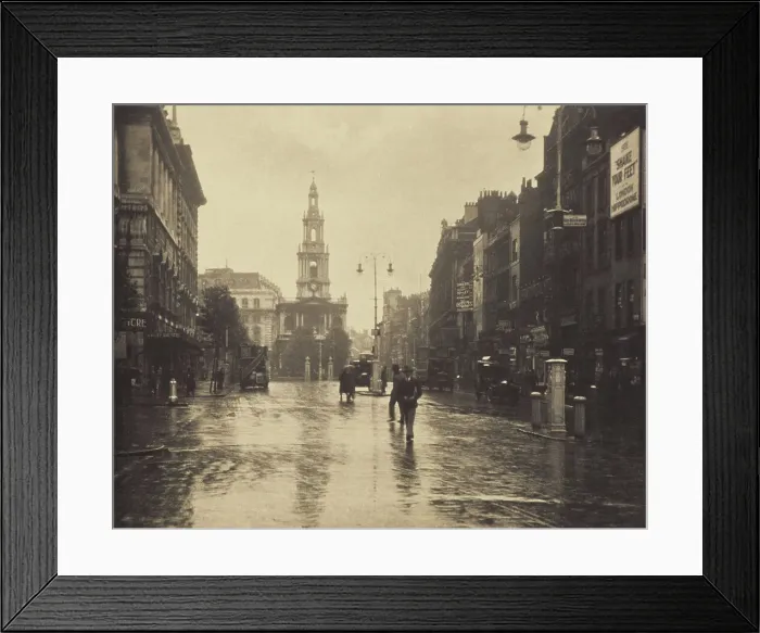 Framed Print : [Street scene]. From the album: Photograph album - London, 1920s. Creator: Harry Moult