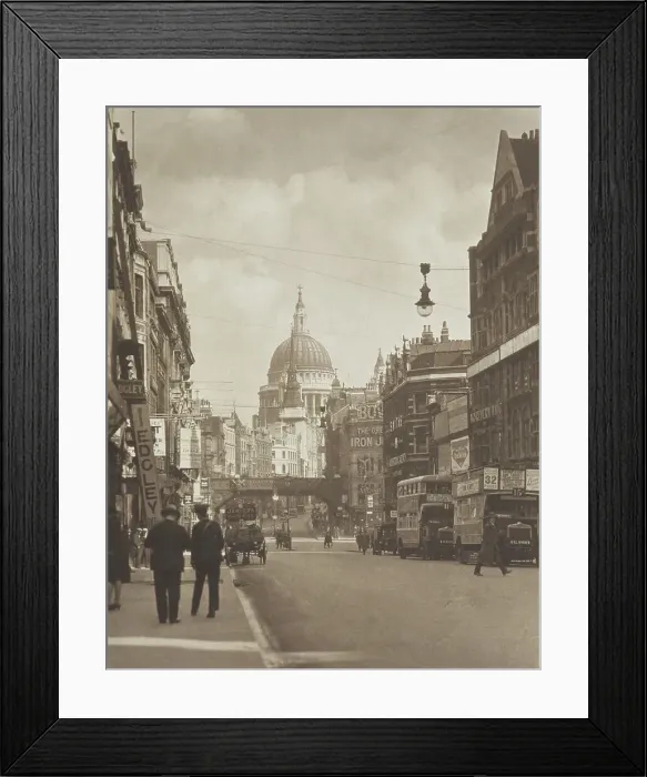 Framed Print : Fleet Street. From the album: Photograph album - London, 1920s. Creator: Harry Moult Framed Print : Fleet Street. From the album: Photograph album - London, 1920s. Creator: Harry Moult