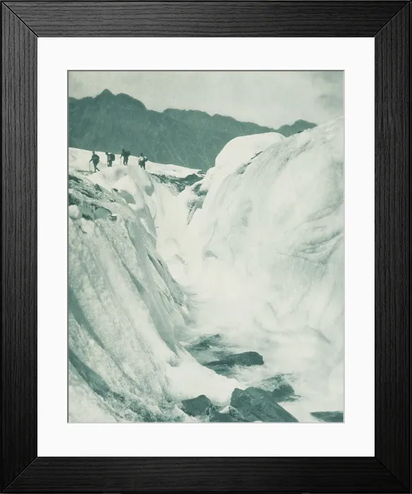 Framed Print : On the Hockstetter Glacier. From the album: Record Pictures of New Zealand, 1920s. Creator: Harry Moult Framed Print : On the Hockstetter Glacier. From the album: Record Pictures of New Zealand, 1920s. Creator: Harry Moult
