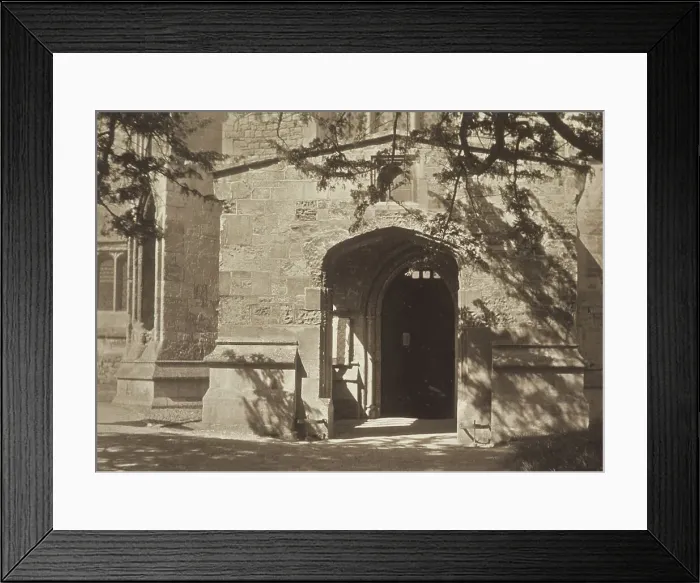 Framed Print : Church door, Sunningham Oxford. From the album: Photograph album - England, 1920s. Creator: Harry Moult