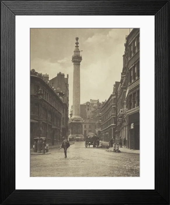 Framed Print : The monument. From the album: Photograph album - London, 1920s. Creator: Harry Moult Framed Print : The monument. From the album: Photograph album - London, 1920s. Creator: Harry Moult