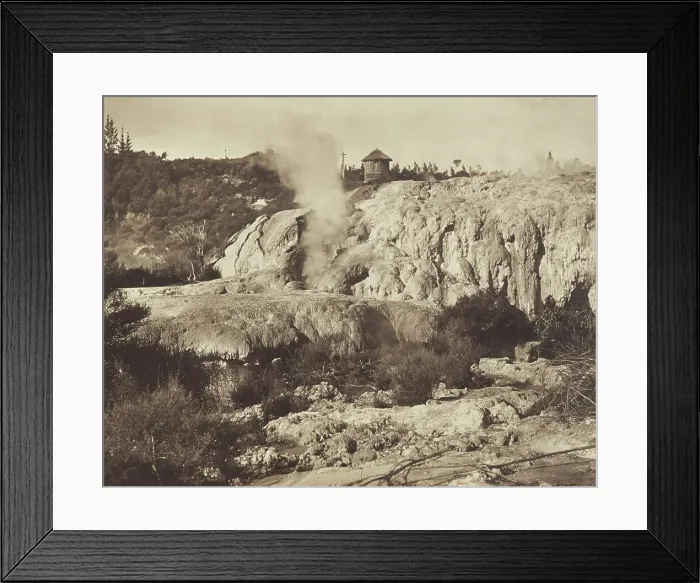 Framed Print : Silica terraces formed by geyser action, Whakarewarewa, Rotorua district. From the album... 1920s.9 Creator: Harry Moult Framed Print : Silica terraces formed by geyser action, Whakarewarewa, Rotorua district. From the album... 1920s.9 Creator: Harry Moult