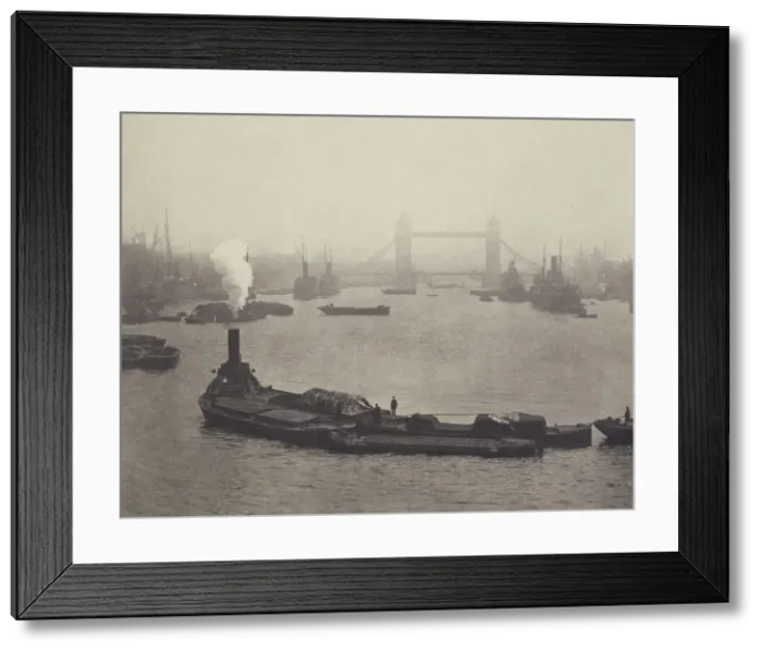 Framed Print : The Pool of London from London Bridge. From the album: Photograph album - London, 1920s. Creator: Harry Moult Framed Print : The Pool of London from London Bridge. From the album: Photograph album - London, 1920s. Creator: Harry Moult
