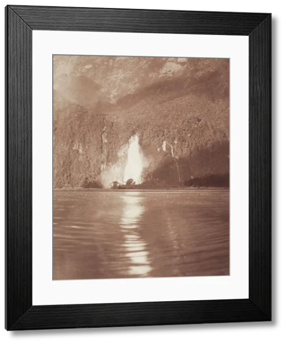 Framed Print : The Bowen Fall, Milford track. From the album: Record Pictures of New Zealand, 1920s. Creator: Harry Moult Framed Print : The Bowen Fall, Milford track. From the album: Record Pictures of New Zealand, 1920s. Creator: Harry Moult