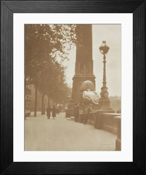 Framed Print : Victoria embankment. From the album: Photograph album - London, 1920s. Creator: Harry Moult Framed Print : Victoria embankment. From the album: Photograph album - London, 1920s. Creator: Harry Moult