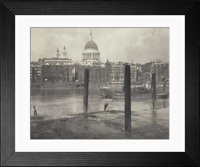 Framed Print : St Pauls from bankside. From the album: Photograph album - London, 1920s. Creator: Harry Moult Framed Print : St Pauls from bankside. From the album: Photograph album - London, 1920s. Creator: Harry Moult