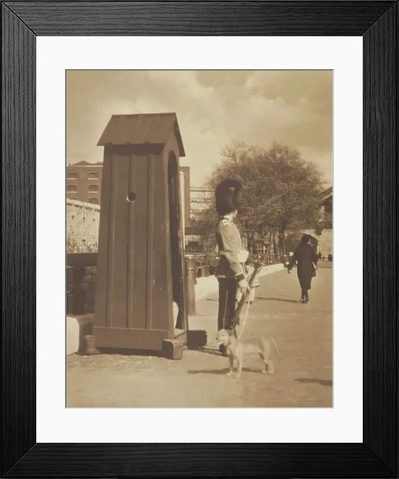 Framed Print : A tower sentry. From the album: Photograph album - London, 1920s. Creator: Harry Moult Framed Print : A tower sentry. From the album: Photograph album - London, 1920s. Creator: Harry Moult