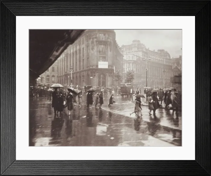 Framed Print : One of Londons wet days. From the album: Photograph album - London, 1920s. Creator: Harry Moult Framed Print : One of Londons wet days. From the album: Photograph album - London, 1920s. Creator: Harry Moult