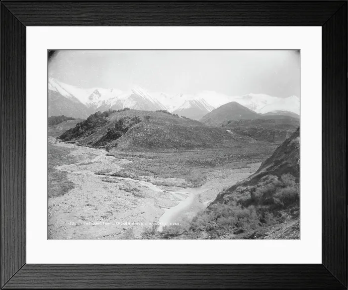 Framed Print : The Junction, Broken River, West Coast Road, c1880s. Creator: Burton Brothers Framed Print : The Junction, Broken River, West Coast Road, c1880s. Creator: Burton Brothers