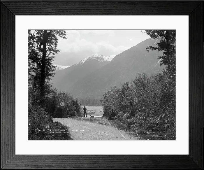 Framed Print : On the Taramakau, West Coast Road, c1880s. Creator: Burton Brothers Framed Print : On the Taramakau, West Coast Road, c1880s. Creator: Burton Brothers