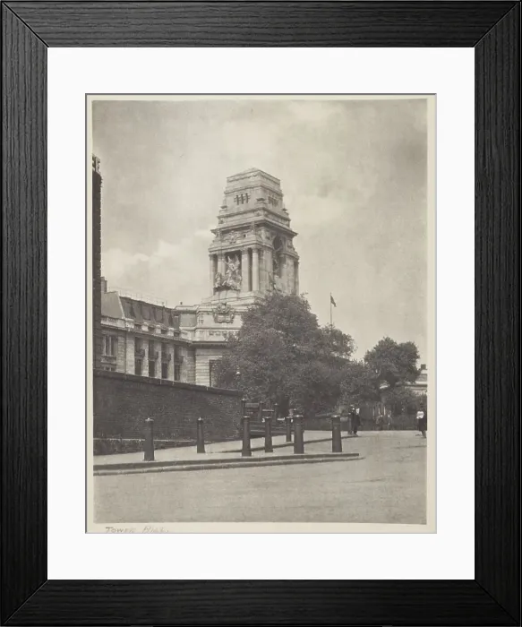 Framed Print : Tower Hill. From the album: Photograph album - London, 1920s. Creator: Harry Moult Framed Print : Tower Hill. From the album: Photograph album - London, 1920s. Creator: Harry Moult