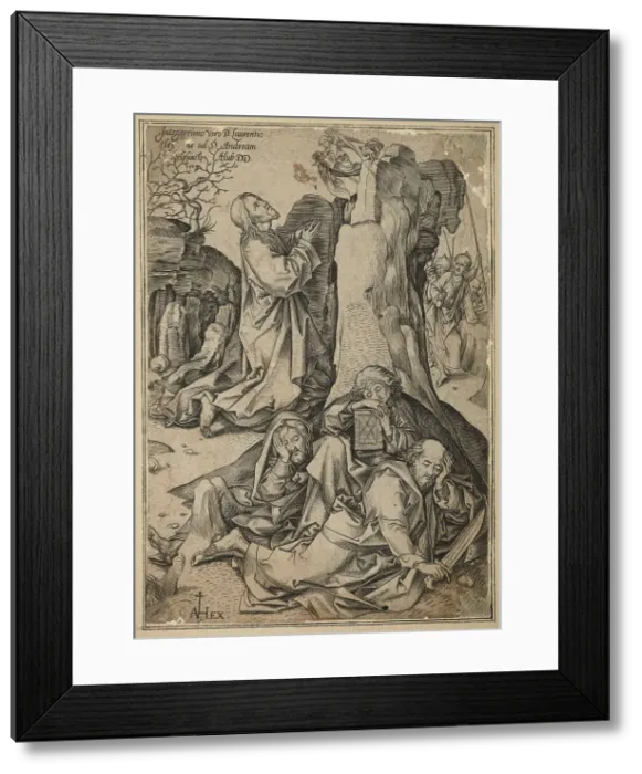 Framed Print : Agony in the Garden, 1584. Creator: Adriaen Huybrechts Framed Print : Agony in the Garden, 1584. Creator: Adriaen Huybrechts