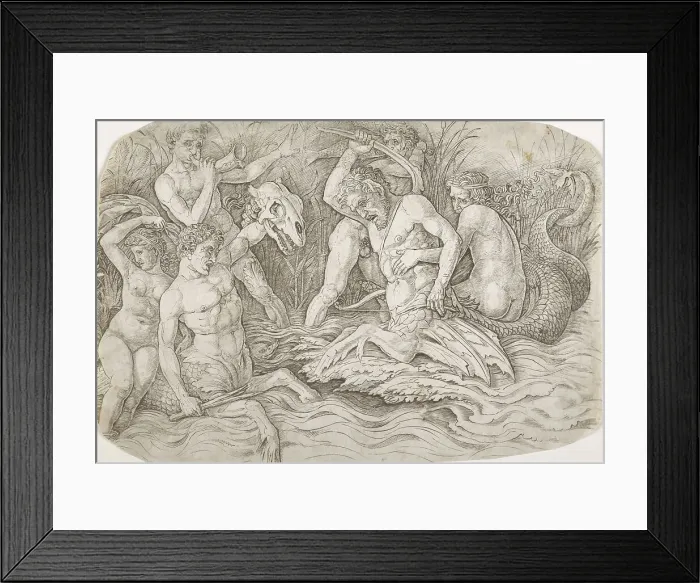 Framed Print : Battle of the sea gods, early 1470s-c.1490. Creator: Andrea Mantegna Framed Print : Battle of the sea gods, early 1470s-c.1490. Creator: Andrea Mantegna